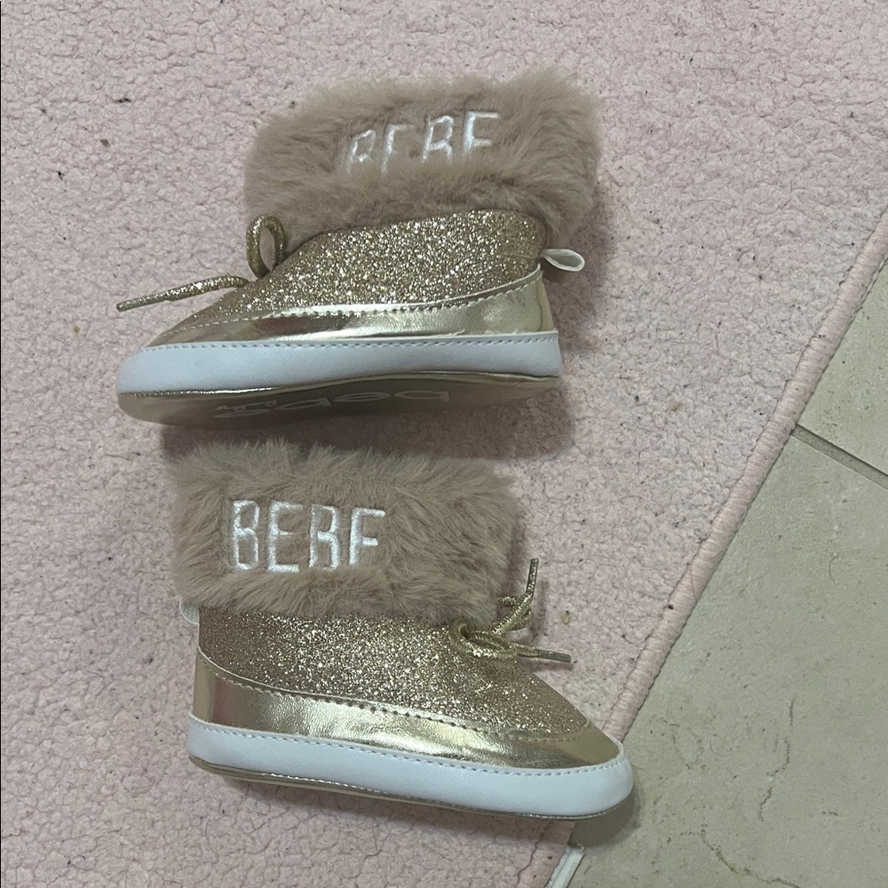 bebe Gold and Cream Kids Boots. Never worn